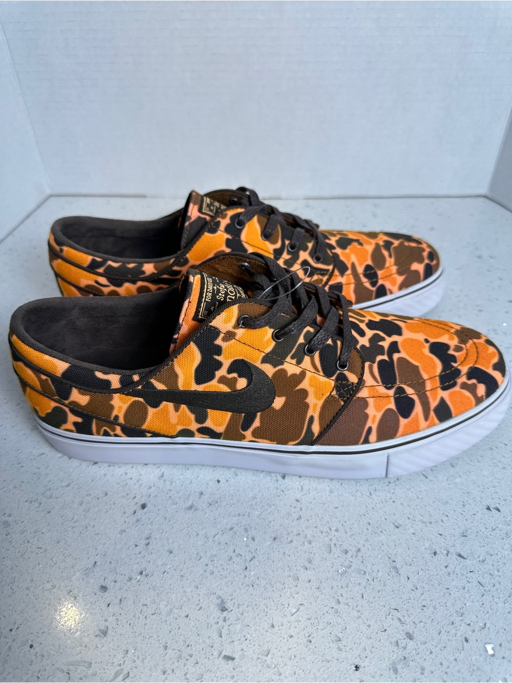 New Nike Zoom Stefan Janoski Skateboarding Shoes Orange Camo Men’s US 9, No Box
